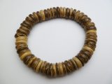 Brown Tone 10mm Coconut Beads Stretchable Bracelet